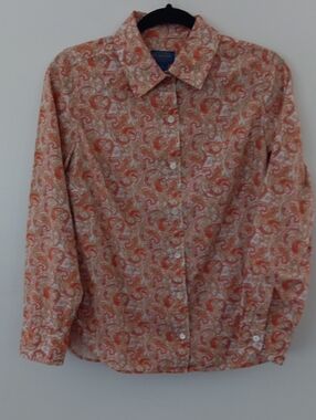 Pendleton Paisley Button-Down in Orange and Cream
